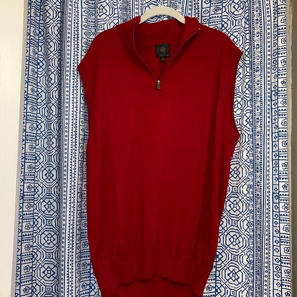 Red quarter zip Sweater vest - Picture 3 of 3